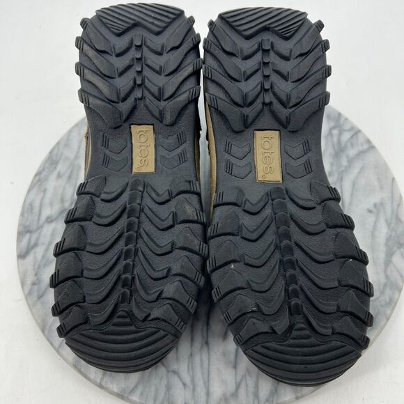 Totes Waterproof Duck Shoes Womens 8 Brown Black Suede Leather Zip Up Low Top - Picture 7 of 11